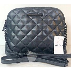 Aldo Greenwald Crossbody Bag, Diamond, Quilted, Black, Chain Strap, Chic